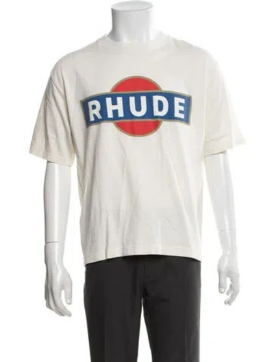 Pre-owned Rhude Graphic Print Crew Neck T-shirt In Neutrals