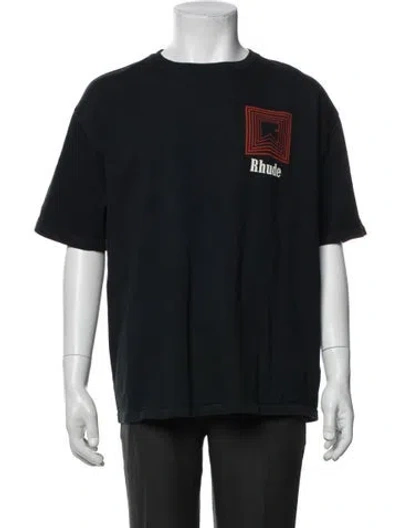Pre-owned Rhude Graphic Print Crew Neck T-shirt W/ Tags In Black