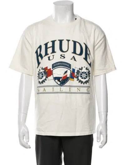 Pre-owned Rhude Graphic Print Crew Neck T-shirt W/ Tags In Neutral