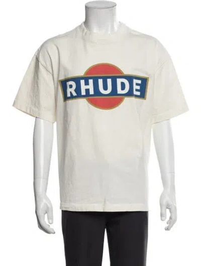 Pre-owned Rhude Graphic Print Crew Neck T-shirt W/ Tags In Neutral