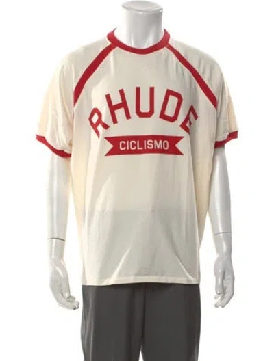 Pre-owned Rhude Graphic Print Crew Neck T-shirt W/ Tags In Neutral