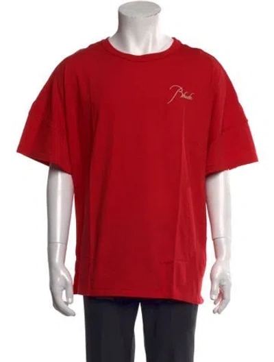 Pre-owned Rhude Graphic Print Crew Neck T-shirt W/ Tags In Red