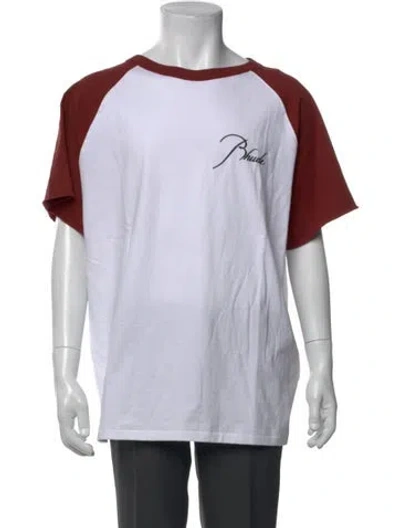 Pre-owned Rhude Graphic Print Crew Neck T-shirt W/ Tags In White