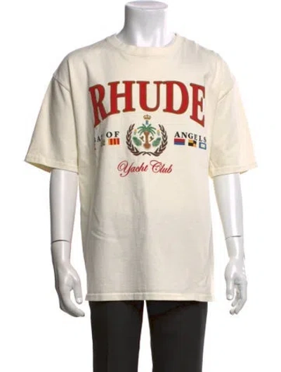 Pre-owned Rhude Graphic Print Crew Neck T-shirt W/ Tags In White