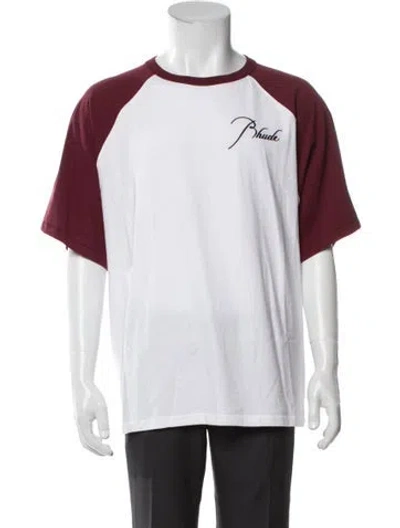 Pre-owned Rhude Graphic Print Crew Neck T-shirt In White