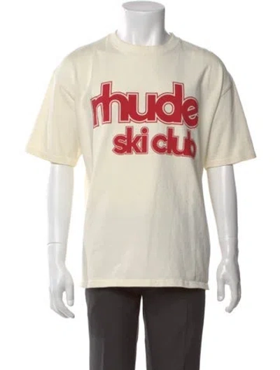 Pre-owned Rhude Graphic Print Crew Neck T-shirt In White