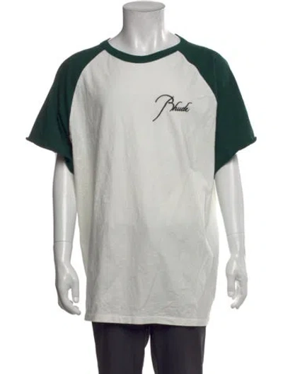 Pre-owned Rhude Graphic Print Crew Neck T-shirt In White