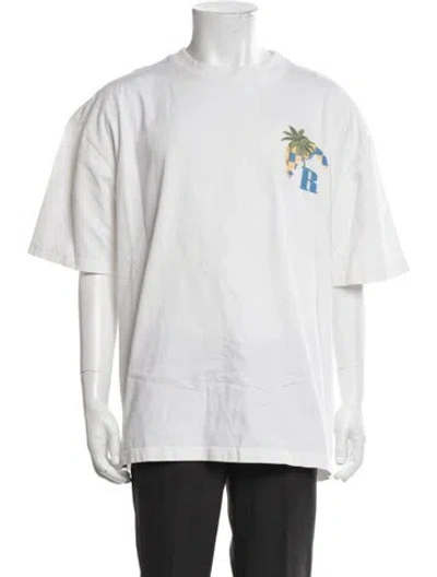 Pre-owned Rhude Graphic Print Crew Neck T-shirt In White