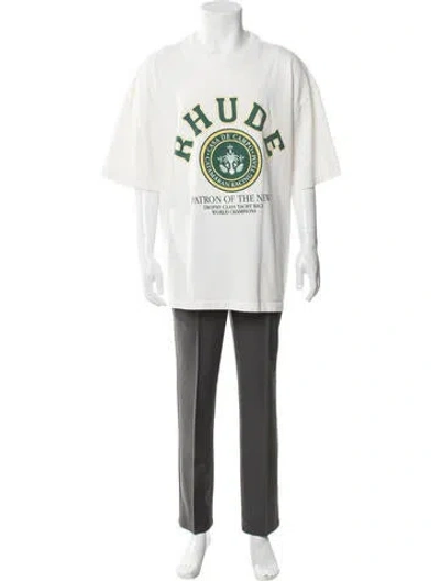 Pre-owned Rhude Graphic Print Crew Neck T-shirt In White