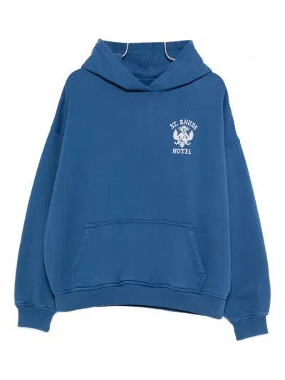 Rhude Graphic-print Hoodie In Blue