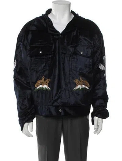 Pre-owned Rhude Graphic Print Jacket In Blue