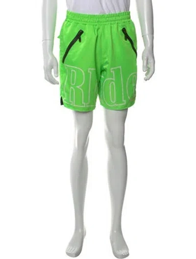 Pre-owned Rhude Graphic Print Jogger Shorts In Green