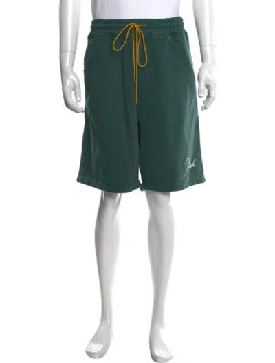Pre-owned Rhude Graphic Print Jogger Shorts In Green