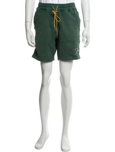 Pre-owned Rhude Graphic Print Jogger Shorts In Green