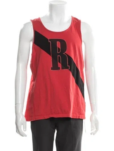 Pre-owned Rhude Graphic Print Scoop Neck T-shirt In Red