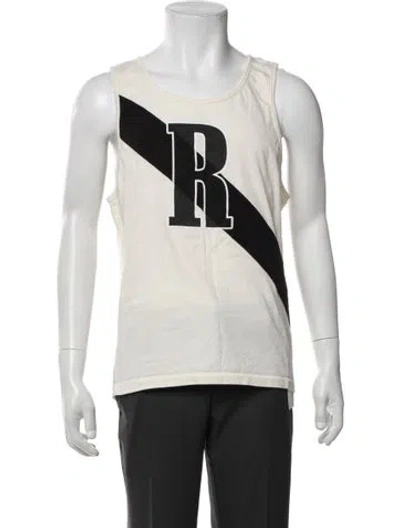 Pre-owned Rhude Graphic Print Scoop Neck T-shirt In White