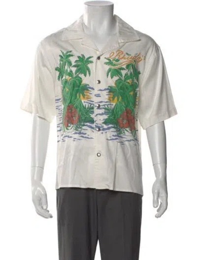 Pre-owned Rhude Graphic Print Short Sleeve Shirt In Neutral
