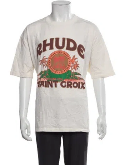 Pre-owned Rhude Graphic Print Short Sleeve Shirt In Neutral
