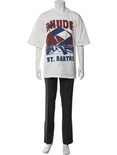 Pre-owned Rhude Graphic Print Short Sleeve Shirt In Neutral