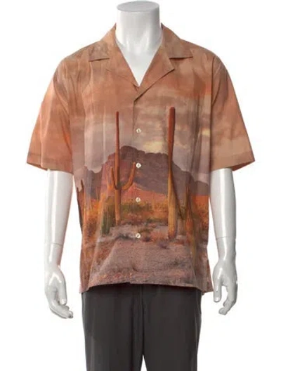 Pre-owned Rhude Graphic Print Short Sleeve Shirt In Orange
