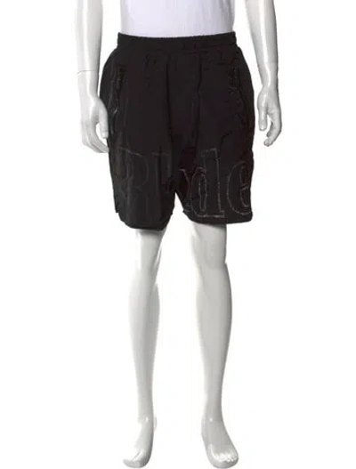 Pre-owned Rhude Graphic Print Shorts In Black