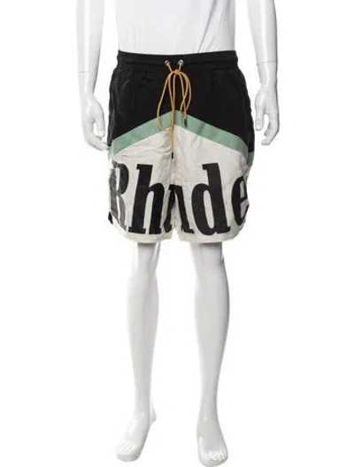 Pre-owned Rhude Graphic Print Shorts In Black