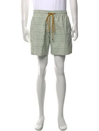 Pre-owned Rhude Graphic Print Swim Trunks W/ Tags In Green