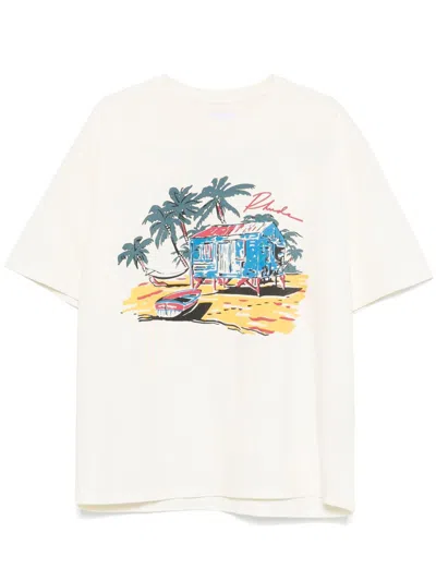 Rhude Graphic-print T-shirt In White