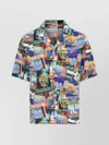 Rhude Graphic Print T-shirt With Patch Pocket In Blue