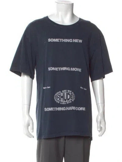Pre-owned Rhude Graphic Print Three-quarter Sleeve Shirt In Blue