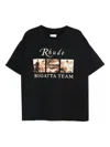 Rhude Classic Black T-shirt With Crew Neckline And Timeless Appeal In Black