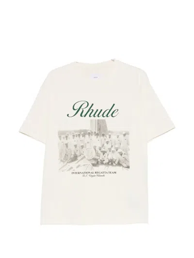 Rhude Virgin Islands Script Logo Graphic T-shirt In Neutral
