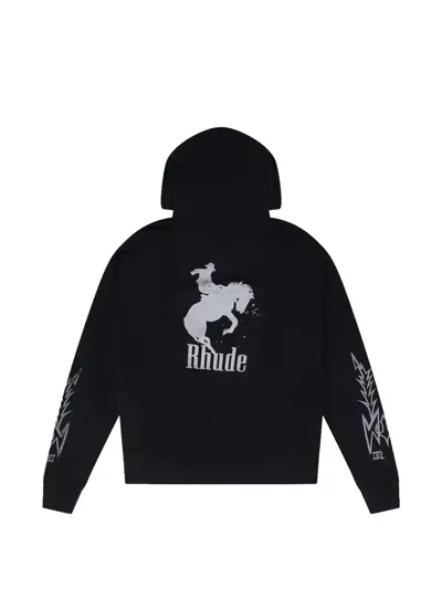 Rhude Graphic-print Hoodie In Black