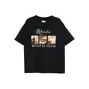 Rhude Classic Black T-shirt With Crew Neckline And Timeless Appeal In Black