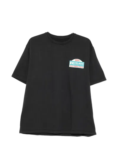 Rhude Tripoli Rally Team Cotton Graphic T-shirt In Black
