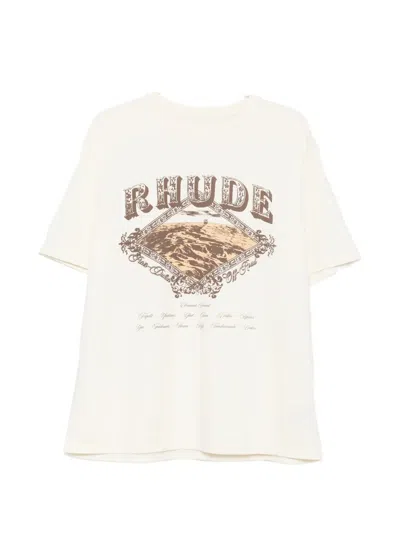 Rhude Dakar Convoy Graphic Crew Neck T-shirt In Neutral