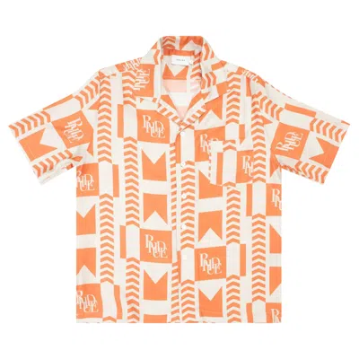 Pre-owned Rhude Grasse Button Up 'orange/ivory'