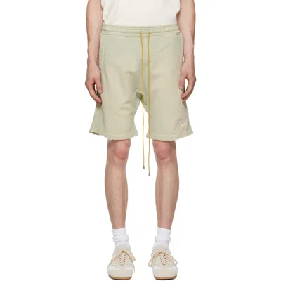 Rhude Green Classique Sweat Shorts In Neutral