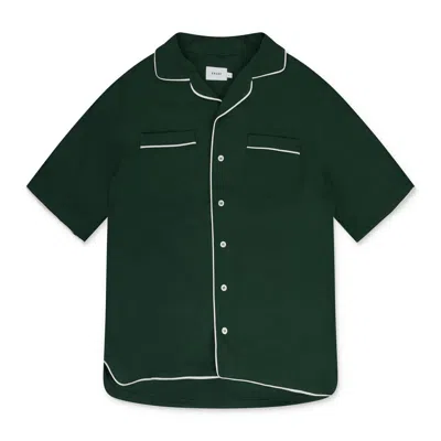 Rhude Piping-detail Pajama Shirt In Green
