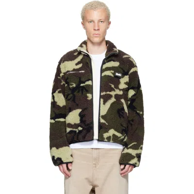 Rhude Green Parilla Camouflage Jacket In Green/brown/black