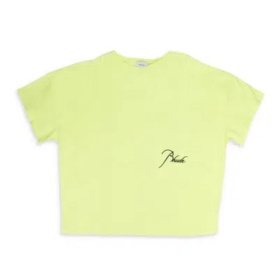 Rhude Logo-print Reverse T-shirt In Yellow