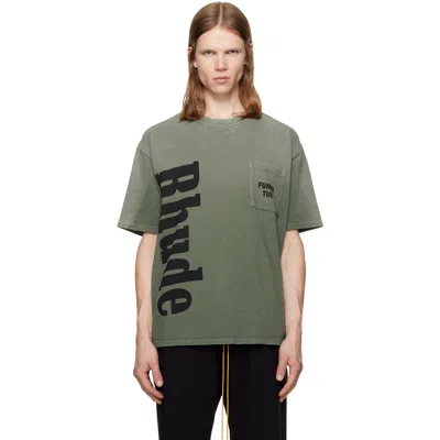 Rhude Green '' Logo Pocket T-shirt