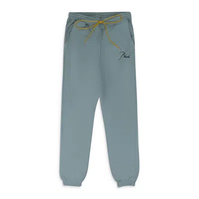 Rhude Green Sweatpants In Blue