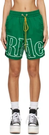 Rhude Green Track Shorts In 0373 Green
