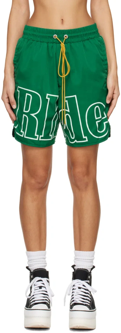 Rhude Green Track Shorts In 0373 Green