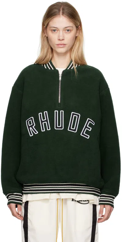 Rhude Green Varsity Sweatshirt In 0112 Green