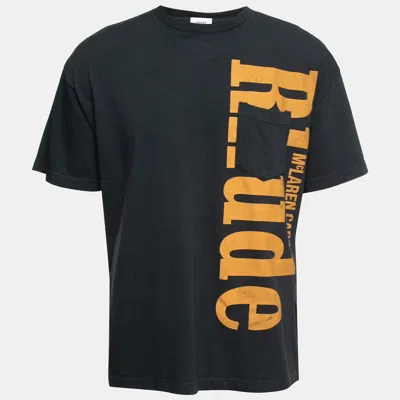 Pre-owned Rhude Grey Cotton Logo Printed Short Sleeve T-shirt M