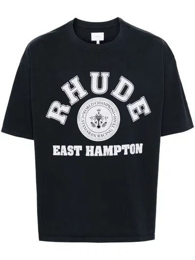Rhude Hampton Catamaran Logo-print T-shirt In White