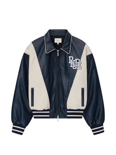 Rhude Heaven On Earth Colourblock Zip Bomber Jacket In Blue
