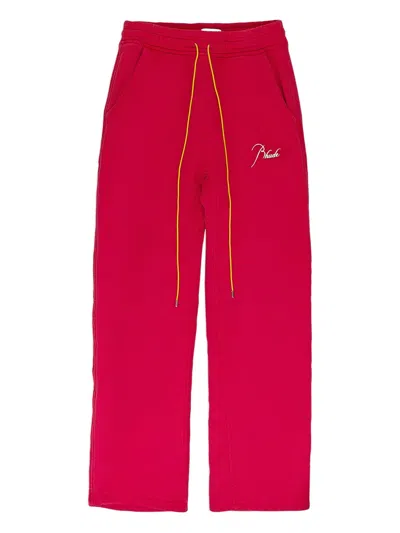 Rhude Heavyweight Signature Track Pants In Red